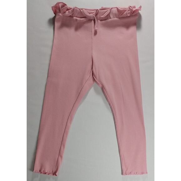 Girls Jumping Beans Leggings Pink Ruffled Waist with Bow - Picture 1 of 5